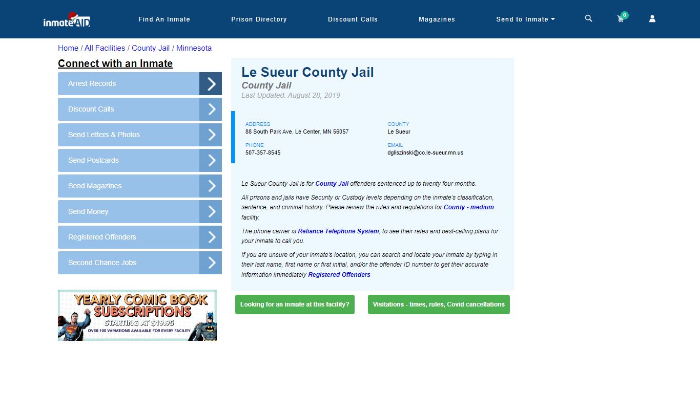 Le Sueur County Jail - Inmate Locator - Le Center, MN
