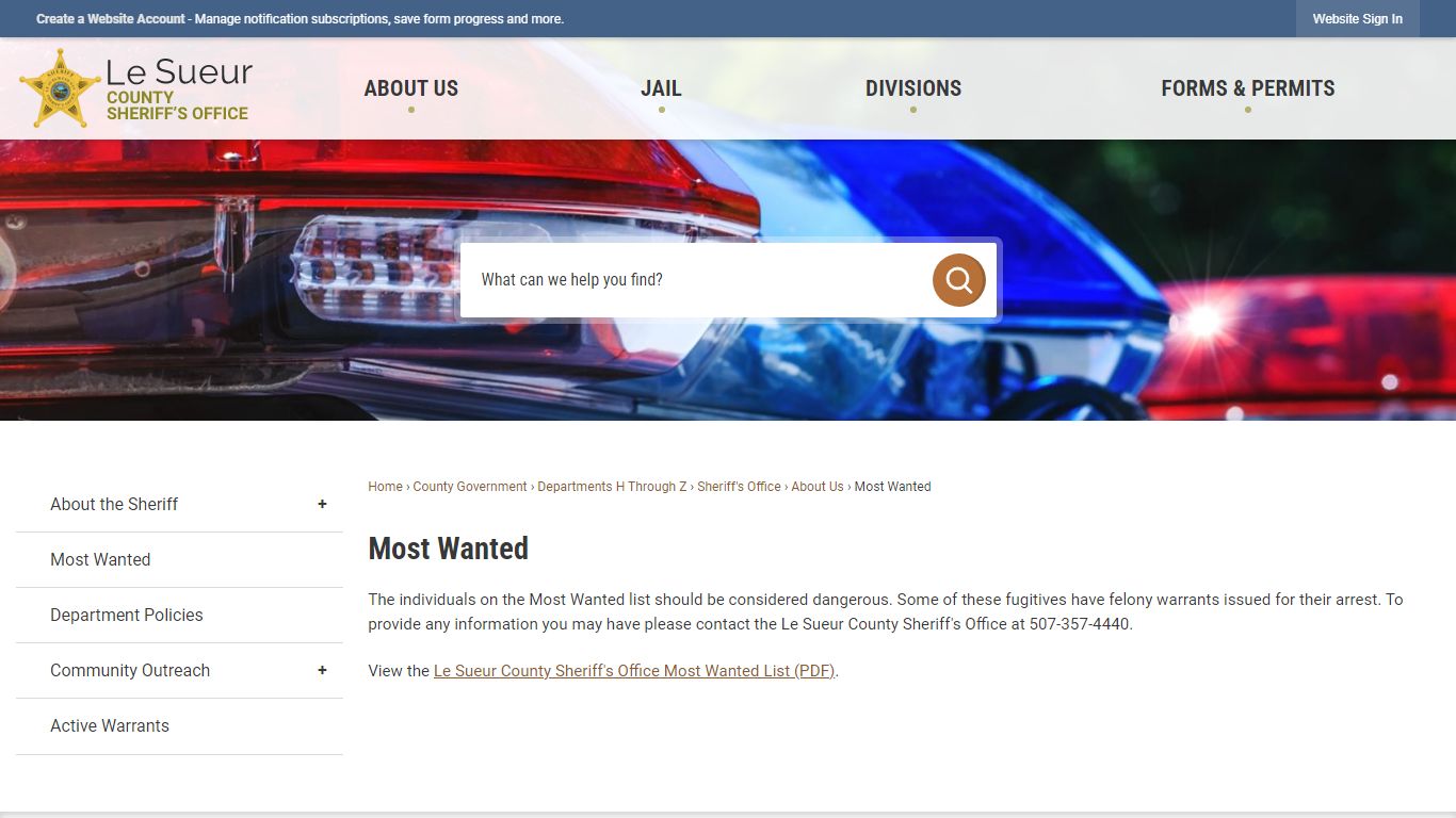 Most Wanted | Le Sueur County, MN